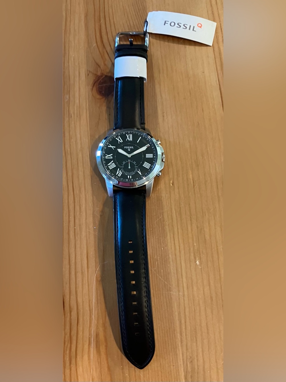 NWT Fossil Q Grant Hybrid Smartwatch FTW1122 Unisex Brown Leather Band